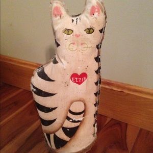 Vintage doorstop American folk art Country cat farmhouse shelf sitter